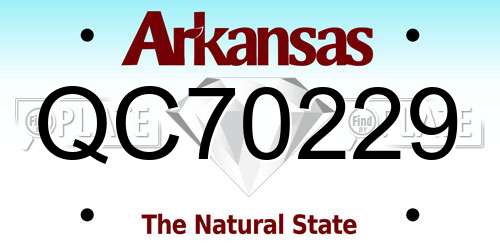 QC70229 Arkansas License Plate