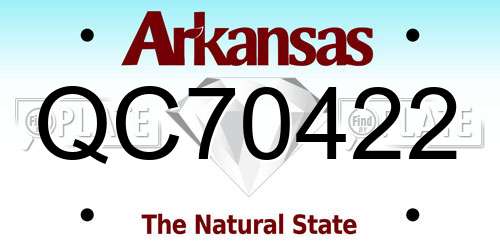 QC70422 Arkansas License Plate