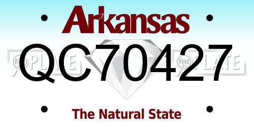 QC70427 Arkansas License Plate