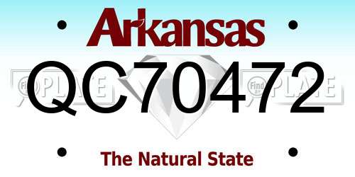 QC70472 Arkansas License Plate