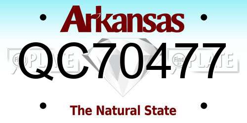 QC70477 Arkansas License Plate