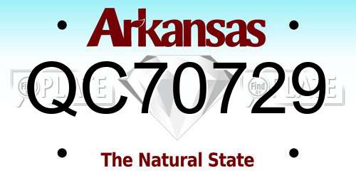 QC70729 Arkansas License Plate