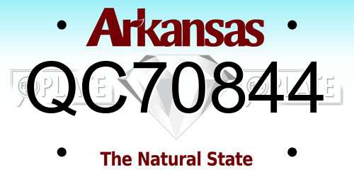 QC70844 Arkansas License Plate