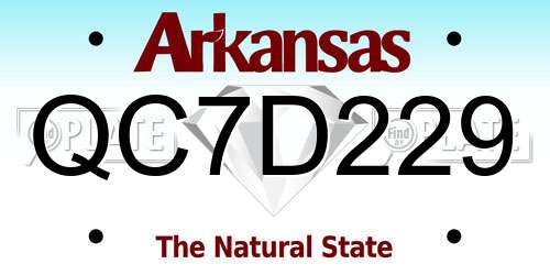 QC7D229 Arkansas License Plate