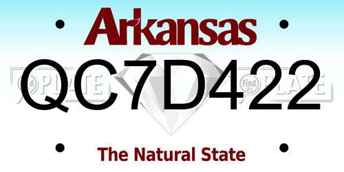 QC7D422 Arkansas License Plate