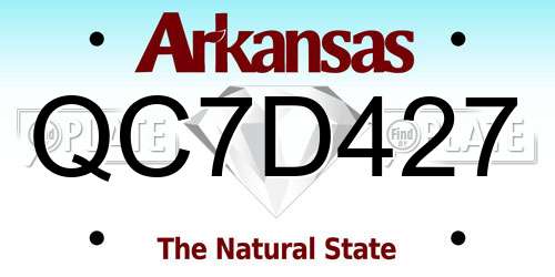 QC7D427 Arkansas License Plate