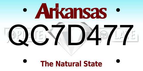 QC7D477 Arkansas License Plate