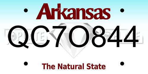 QC7O844 Arkansas License Plate