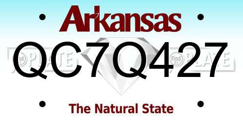 QC7Q427 Arkansas License Plate