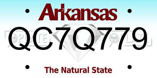 QC7Q779 Arkansas License Plate