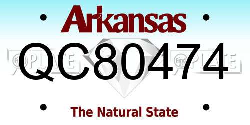 QC80474 Arkansas License Plate