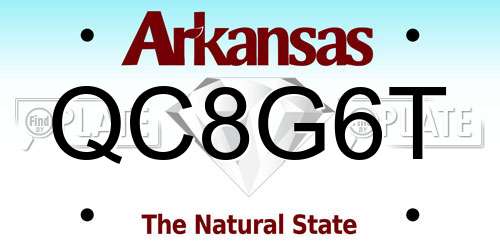 QC8G6T Arkansas License Plate