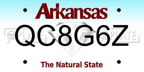 QC8G6Z Arkansas License Plate