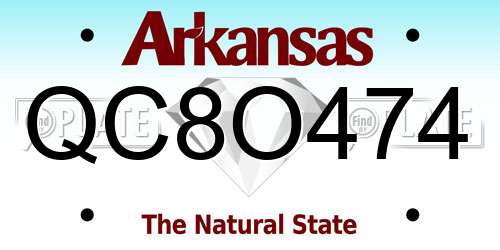 QC8O474 Arkansas License Plate