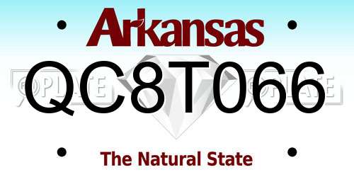 QC8T066 Arkansas License Plate