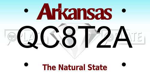 QC8T2A Arkansas License Plate