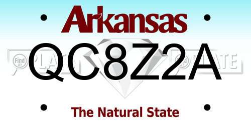 QC8Z2A Arkansas License Plate