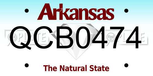 QCB0474 Arkansas License Plate