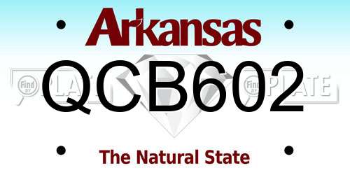 QCB602 Arkansas License Plate