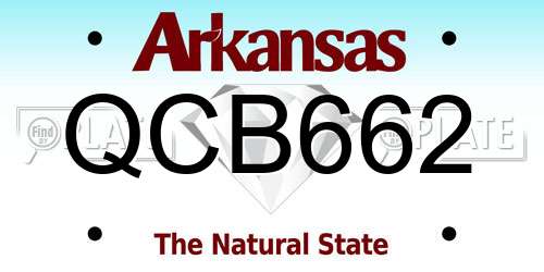 QCB662 Arkansas License Plate
