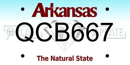 QCB667 Arkansas License Plate