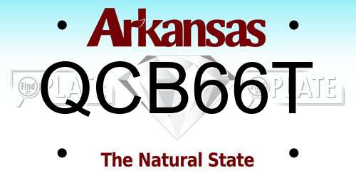 QCB66T Arkansas License Plate