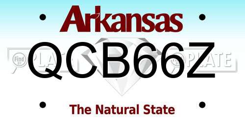 QCB66Z Arkansas License Plate