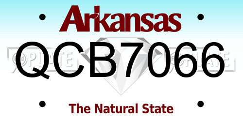 QCB7066 Arkansas License Plate
