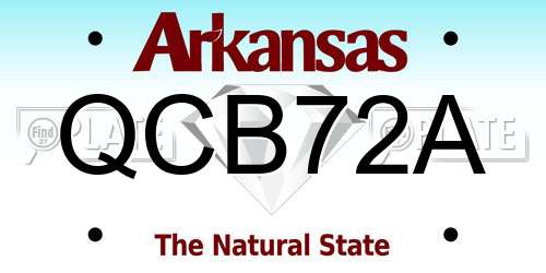 QCB72A Arkansas License Plate