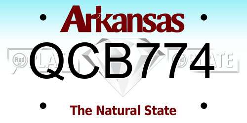 QCB774 Arkansas License Plate
