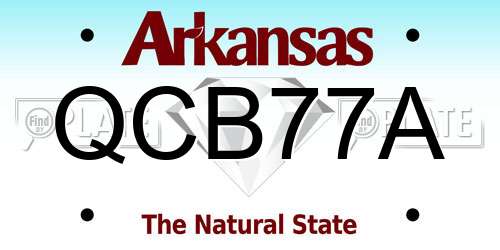 QCB77A Arkansas License Plate