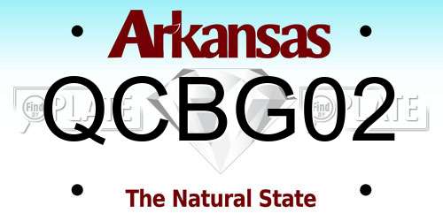 QCBG02 Arkansas License Plate