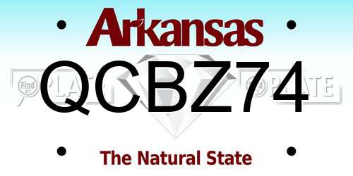 QCBZ74 Arkansas License Plate