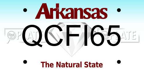 QCFI65 Arkansas License Plate