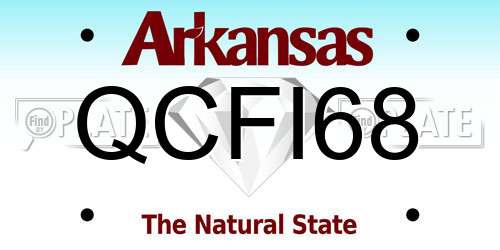 QCFI68 Arkansas License Plate