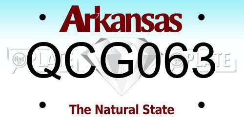 QCG063 Arkansas License Plate