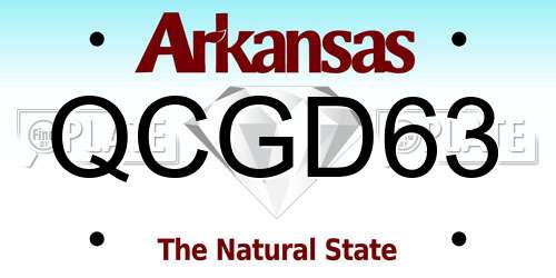 QCGD63 Arkansas License Plate