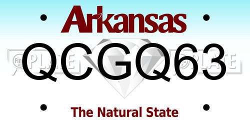 QCGQ63 Arkansas License Plate