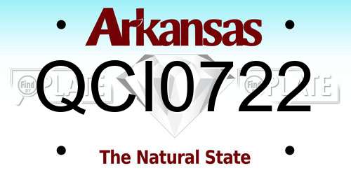 QCI0722 Arkansas License Plate