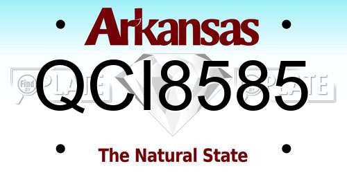 QCI8585 Arkansas License Plate