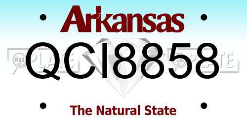 QCI8858 Arkansas License Plate