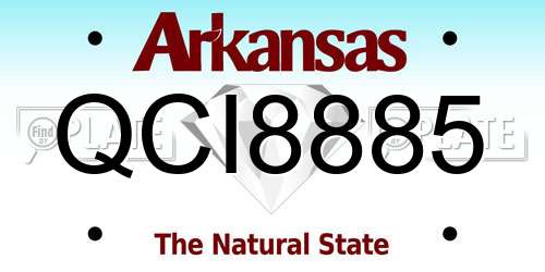 QCI8885 Arkansas License Plate