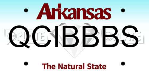 QCIBBBS Arkansas License Plate