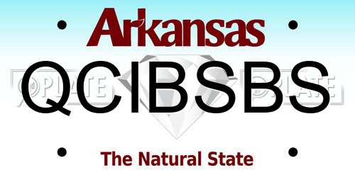 QCIBSBS Arkansas License Plate