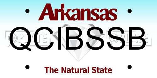 QCIBSSB Arkansas License Plate