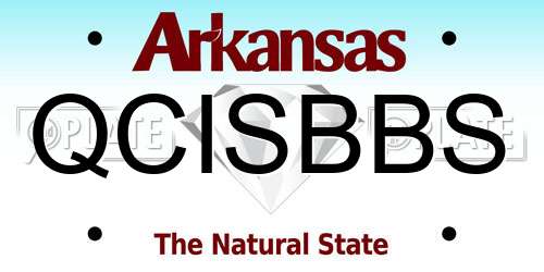 QCISBBS Arkansas License Plate