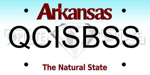 QCISBSS Arkansas License Plate