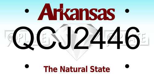 QCJ2446 Arkansas License Plate