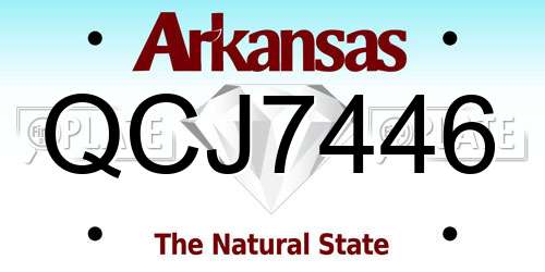 QCJ7446 Arkansas License Plate