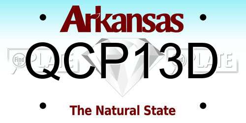 QCP13D Arkansas License Plate
